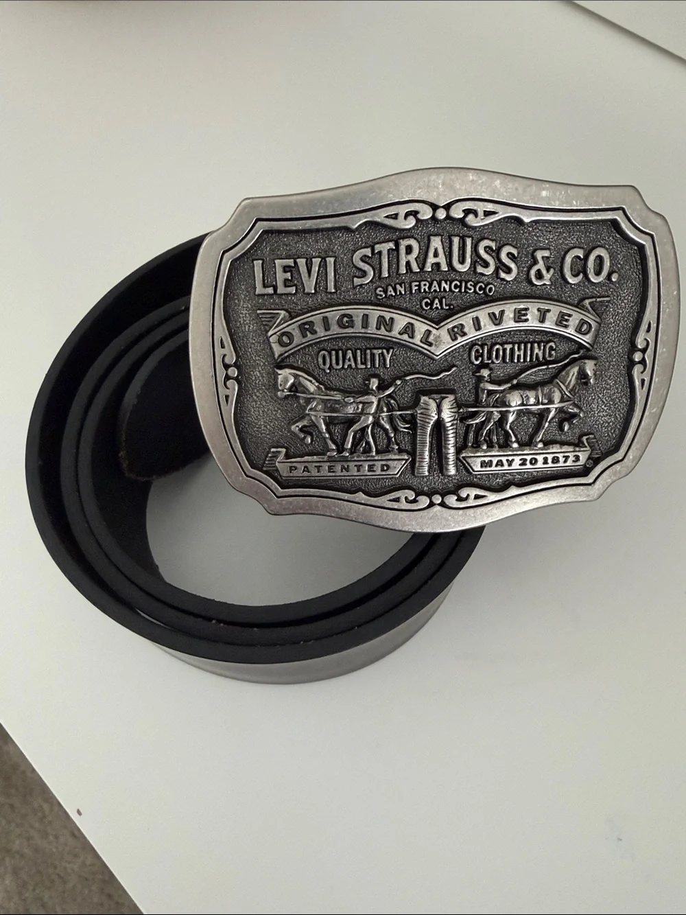 Levi's black Belt with Silver Buckle